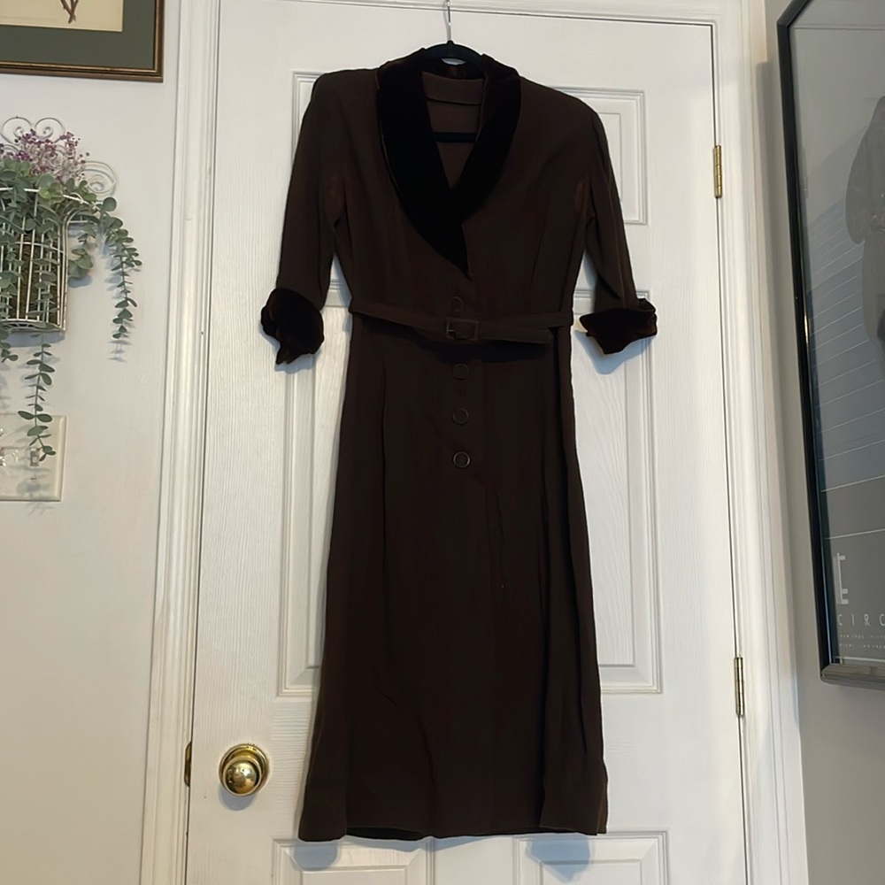 Vintage Brown 1950s homemade Dress